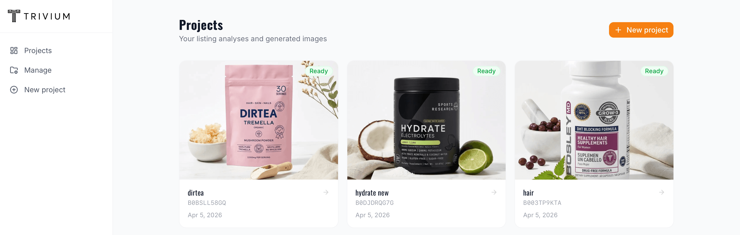 Trivium AI Creatives dashboard